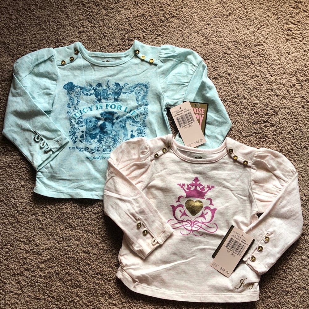 2 Girls Juicy Couture Long Sleeve Tees